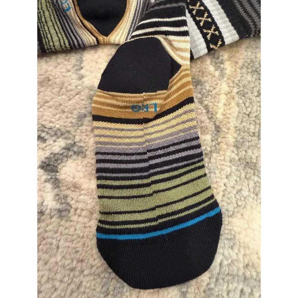 Stance Kids Sz Large Striped Crew Socks NEW